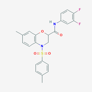 molecular formula C23H20F2N2O4S B11243140 N-(3,4-difluorophenyl)-7-methyl-4-[(4-methylphenyl)sulfonyl]-3,4-dihydro-2H-1,4-benzoxazine-2-carboxamide 