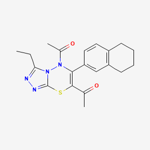 1,1'-[3-ethyl-6-(5,6,7,8-tetrahydronaphthalen-2-yl)-5H-[1,2,4]triazolo[3,4-b][1,3,4]thiadiazine-5,7-diyl]diethanone