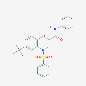 6-tert-butyl-N-(2,5-dimethylphenyl)-4-(phenylsulfonyl)-3,4-dihydro-2H-1,4-benzoxazine-2-carboxamide