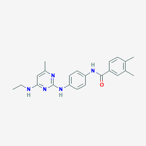 N-(4-{[4-(ethylamino)-6-methylpyrimidin-2-yl]amino}phenyl)-3,4-dimethylbenzamide