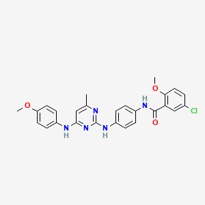 5-chloro-2-methoxy-N-[4-({4-[(4-methoxyphenyl)amino]-6-methylpyrimidin-2-yl}amino)phenyl]benzamide