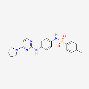 4-methyl-N-(4-((4-methyl-6-(pyrrolidin-1-yl)pyrimidin-2-yl)amino)phenyl)benzenesulfonamide