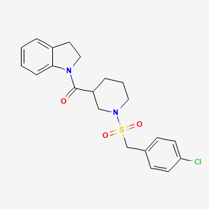 {1-[(4-chlorobenzyl)sulfonyl]piperidin-3-yl}(2,3-dihydro-1H-indol-1-yl)methanone