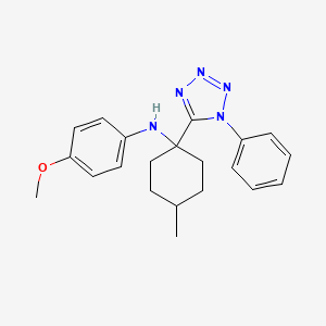 4-methoxy-N-[4-methyl-1-(1-phenyl-1H-tetrazol-5-yl)cyclohexyl]aniline