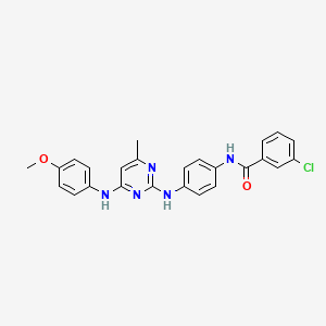 3-chloro-N-[4-({4-[(4-methoxyphenyl)amino]-6-methylpyrimidin-2-yl}amino)phenyl]benzamide