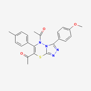 1,1'-[3-(4-methoxyphenyl)-6-(4-methylphenyl)-5H-[1,2,4]triazolo[3,4-b][1,3,4]thiadiazine-5,7-diyl]diethanone