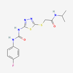 2-((5-(3-(4-fluorophenyl)ureido)-1,3,4-thiadiazol-2-yl)thio)-N-isopropylacetamide