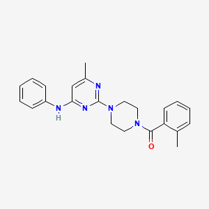 molecular formula C23H25N5O B11243242 6-methyl-2-[4-(2-methylbenzoyl)piperazin-1-yl]-N-phenylpyrimidin-4-amine 