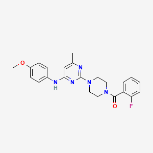 molecular formula C23H24FN5O2 B11243254 2-[4-(2-fluorobenzoyl)piperazin-1-yl]-N-(4-methoxyphenyl)-6-methylpyrimidin-4-amine 