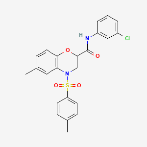 N-(3-chlorophenyl)-6-methyl-4-[(4-methylphenyl)sulfonyl]-3,4-dihydro-2H-1,4-benzoxazine-2-carboxamide