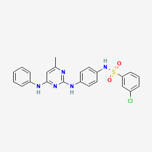 3-chloro-N-(4-((4-methyl-6-(phenylamino)pyrimidin-2-yl)amino)phenyl)benzenesulfonamide