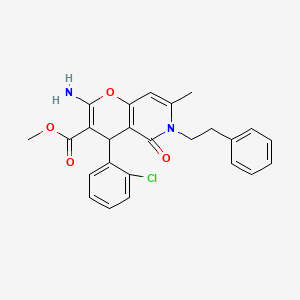 methyl 2-amino-4-(2-chlorophenyl)-7-methyl-5-oxo-6-(2-phenylethyl)-4H,5H,6H-pyrano[3,2-c]pyridine-3-carboxylate