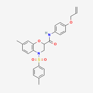 7-methyl-4-[(4-methylphenyl)sulfonyl]-N-[4-(prop-2-en-1-yloxy)phenyl]-3,4-dihydro-2H-1,4-benzoxazine-2-carboxamide