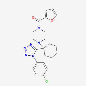 molecular formula C22H25ClN6O2 B11243381 (4-{1-[1-(4-chlorophenyl)-1H-tetrazol-5-yl]cyclohexyl}piperazin-1-yl)(furan-2-yl)methanone 