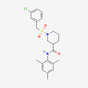 1-[(3-chlorobenzyl)sulfonyl]-N-(2,4,6-trimethylphenyl)piperidine-3-carboxamide