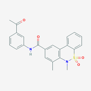 molecular formula C23H20N2O4S B11243416 N-(3-acetylphenyl)-6,7-dimethyl-6H-dibenzo[c,e][1,2]thiazine-9-carboxamide 5,5-dioxide 