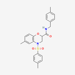 molecular formula C25H26N2O4S B11243431 6-methyl-N-(4-methylbenzyl)-4-[(4-methylphenyl)sulfonyl]-3,4-dihydro-2H-1,4-benzoxazine-2-carboxamide 