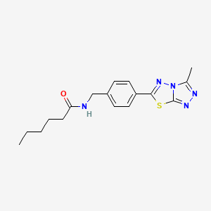 molecular formula C17H21N5OS B11243451 N-[4-(3-methyl[1,2,4]triazolo[3,4-b][1,3,4]thiadiazol-6-yl)benzyl]hexanamide 