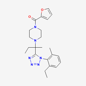 molecular formula C23H30N6O2 B11243457 (4-{2-[1-(2-ethyl-6-methylphenyl)-1H-tetrazol-5-yl]butan-2-yl}piperazin-1-yl)(furan-2-yl)methanone 