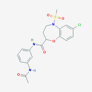 N-[3-(acetylamino)phenyl]-7-chloro-5-(methylsulfonyl)-2,3,4,5-tetrahydro-1,5-benzoxazepine-2-carboxamide