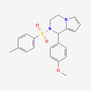 molecular formula C21H22N2O3S B11243466 1-(4-Methoxyphenyl)-2-tosyl-1,2,3,4-tetrahydropyrrolo[1,2-a]pyrazine 