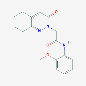 molecular formula C17H19N3O3 B11243484 N-(2-methoxyphenyl)-2-(3-oxo-5,6,7,8-tetrahydrocinnolin-2(3H)-yl)acetamide 