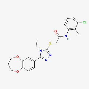 N-(3-chloro-2-methylphenyl)-2-{[5-(3,4-dihydro-2H-1,5-benzodioxepin-7-yl)-4-ethyl-4H-1,2,4-triazol-3-yl]sulfanyl}acetamide