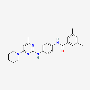 3,5-Dimethyl-N-(4-{[4-methyl-6-(piperidin-1-YL)pyrimidin-2-YL]amino}phenyl)benzamide