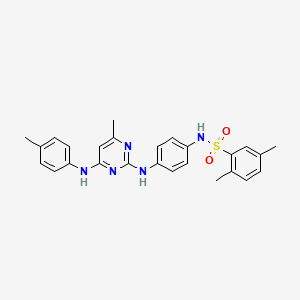 molecular formula C26H27N5O2S B11243518 2,5-dimethyl-N-(4-((4-methyl-6-(p-tolylamino)pyrimidin-2-yl)amino)phenyl)benzenesulfonamide 