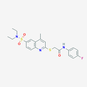 2-{[6-(diethylsulfamoyl)-4-methylquinolin-2-yl]sulfanyl}-N-(4-fluorophenyl)acetamide