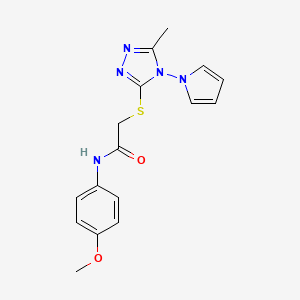 N-(4-methoxyphenyl)-2-{[5-methyl-4-(1H-pyrrol-1-yl)-4H-1,2,4-triazol-3-yl]sulfanyl}acetamide