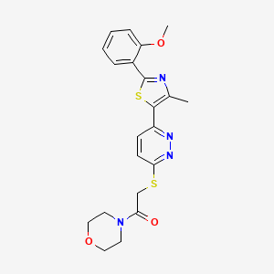 2-((6-(2-(2-Methoxyphenyl)-4-methylthiazol-5-yl)pyridazin-3-yl)thio)-1-morpholinoethanone