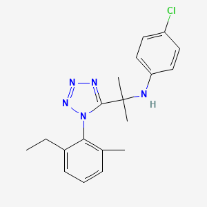 molecular formula C19H22ClN5 B11243578 4-chloro-N-{2-[1-(2-ethyl-6-methylphenyl)-1H-tetrazol-5-yl]propan-2-yl}aniline 