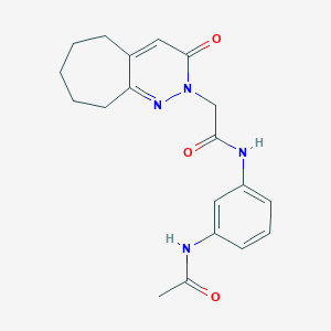 molecular formula C19H22N4O3 B11243617 N-[3-(acetylamino)phenyl]-2-(3-oxo-3,5,6,7,8,9-hexahydro-2H-cyclohepta[c]pyridazin-2-yl)acetamide 