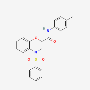 N-(4-ethylphenyl)-4-(phenylsulfonyl)-3,4-dihydro-2H-1,4-benzoxazine-2-carboxamide