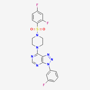 molecular formula C20H16F3N7O2S B11243633 7-(4-((2,4-difluorophenyl)sulfonyl)piperazin-1-yl)-3-(3-fluorophenyl)-3H-[1,2,3]triazolo[4,5-d]pyrimidine 