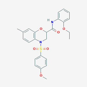 N-(2-ethoxyphenyl)-4-[(4-methoxyphenyl)sulfonyl]-7-methyl-3,4-dihydro-2H-1,4-benzoxazine-2-carboxamide