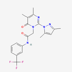 2-(2-(3,5-dimethyl-1H-pyrazol-1-yl)-4,5-dimethyl-6-oxopyrimidin-1(6H)-yl)-N-(3-(trifluoromethyl)phenyl)acetamide