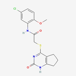 N-(5-Chloro-2-methoxyphenyl)-2-({2-oxo-1H,2H,5H,6H,7H-cyclopenta[D]pyrimidin-4-YL}sulfanyl)acetamide