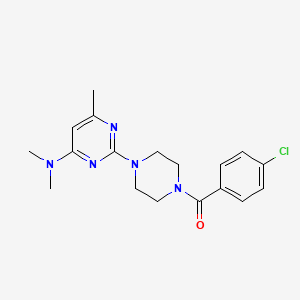 molecular formula C18H22ClN5O B11243660 2-[4-(4-chlorobenzoyl)piperazin-1-yl]-N,N,6-trimethylpyrimidin-4-amine 