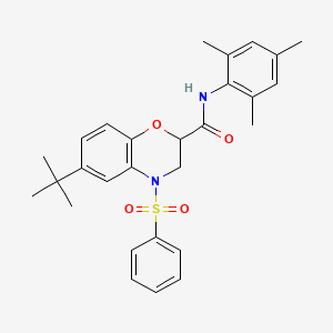 6-tert-butyl-4-(phenylsulfonyl)-N-(2,4,6-trimethylphenyl)-3,4-dihydro-2H-1,4-benzoxazine-2-carboxamide