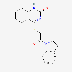 4-((2-(indolin-1-yl)-2-oxoethyl)thio)-5,6,7,8-tetrahydroquinazolin-2(1H)-one