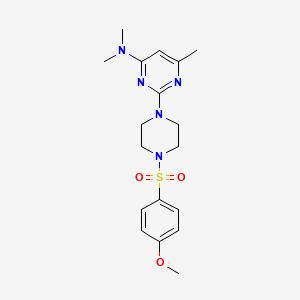 2-(4-((4-methoxyphenyl)sulfonyl)piperazin-1-yl)-N,N,6-trimethylpyrimidin-4-amine