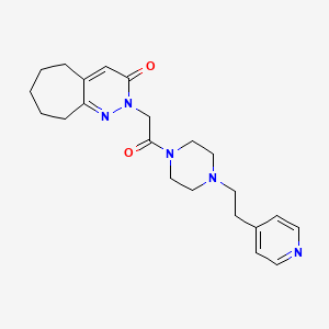 2-(2-oxo-2-{4-[2-(pyridin-4-yl)ethyl]piperazin-1-yl}ethyl)-2,5,6,7,8,9-hexahydro-3H-cyclohepta[c]pyridazin-3-one