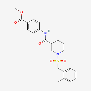 molecular formula C22H26N2O5S B11243704 Methyl 4-[({1-[(2-methylbenzyl)sulfonyl]piperidin-3-yl}carbonyl)amino]benzoate 