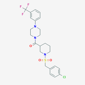 {1-[(4-Chlorobenzyl)sulfonyl]piperidin-3-yl}{4-[3-(trifluoromethyl)phenyl]piperazin-1-yl}methanone