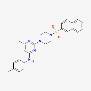 6-methyl-2-(4-(naphthalen-2-ylsulfonyl)piperazin-1-yl)-N-(p-tolyl)pyrimidin-4-amine