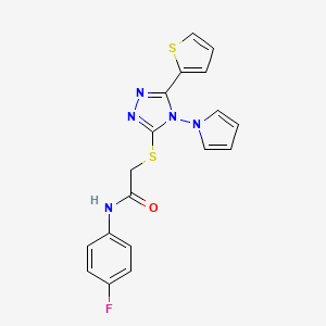 N-(4-fluorophenyl)-2-{[4-(1H-pyrrol-1-yl)-5-(thiophen-2-yl)-4H-1,2,4-triazol-3-yl]sulfanyl}acetamide