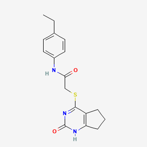 N-(4-Ethylphenyl)-2-({2-oxo-1H,2H,5H,6H,7H-cyclopenta[D]pyrimidin-4-YL}sulfanyl)acetamide