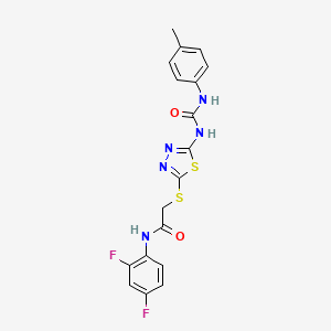 N-(2,4-Difluorophenyl)-2-[(5-{[(4-methylphenyl)carbamoyl]amino}-1,3,4-thiadiazol-2-YL)sulfanyl]acetamide